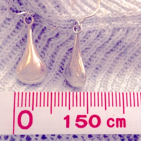Vintage Sterling Silver Teardrop Earrings - Picture 5 of 5